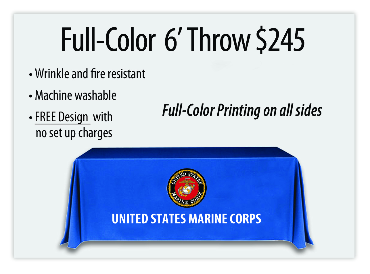 6 and 8 foot Premium Dye-Sub Table Throw - Image 4